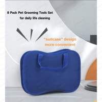 Kit de toilettage pour animaux de compagnie Watas Professional Portable Multi-Purpose 8 en 1, en acier inoxydable, plastique et silicone, avec sac de rangement, certifié CE