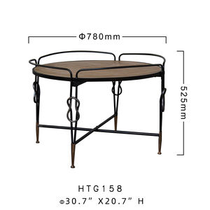 Handcrafted Vintage Distressed Wooden Metal End Side Table Decorative Durable Easy Assembly Center Coffee Table for Living Room - Product Image 3