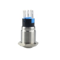 Interrupteur à bouton-poussoir LED 12V étanche à tête haute en métal de 16 mm de Wenzhou