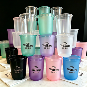Wholesale <b>Reusable</b> Frosted 8oz 10oz 16oz 20oz 24oz Plastic PP Stadium <b>Cup</b> <b>With</b> Straw <b>Lid</b> for Wedding Party Drinkware Holographic - Product Image 1