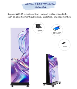 Écran LED pliable d'intérieur avec WiFi, design à roulettes à 180 degrés, 640 x 1920, pour la publicité de menus d'hôtels et de restaurants - Product Image 4