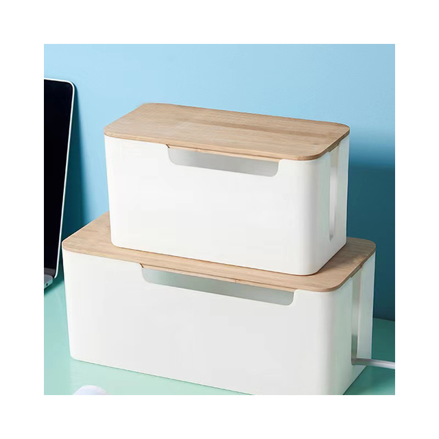 Plastic Rectangle Injection Molded Eco-Friendly Cable Management Box Cable Organizer Box Hide Wires Power Strips for Home Office