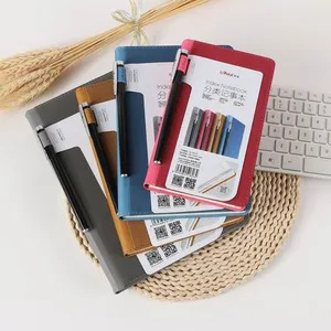 A5 PU Kulit Hardcover Notepad Jurnal Notebook dengan Pen Loop dan TAB