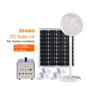 Power station outdoor kit solar panel dc fan energy storage battery 384wh large capacity smart camping portable power station