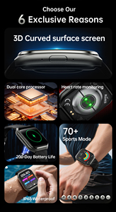 New MT66 Smart Watch 1000mAh Square IPS Curved Heart Rate Sleep Tracking 3D Dynamic Watch Faces IP68 Waterproof Call Function - Product Image 4