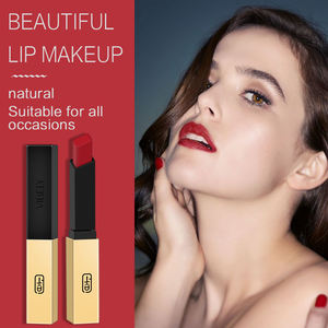 Rouge à lèvres mat longue durée 16 couleurs Pointe en losange Petite barre d'or Cosmétiques pour les lèvres Confortable Non-séchant Rouge à lèvres végétalien - Product Image 1