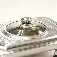 Mini Plat En Acier Inoxydable Plaque Buffet Cuisinière Alimentaire Assiette Gn Pan Hôtel Restaurant Pas Cher Plat De Service Plat Réchauffeur De Nourriture Ensemble
