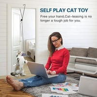 Jouets en plumes pour chats en gros d'usine, jouets interactifs suspendus rétractables pour chats d'intérieur