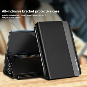 เหมาะสำหรับเคสโทรศัพท์ไอโฟนดูโอ ฟลิปพร้อมปากกาสไตลัสในตัวและช่องใส่ปากกา วัสดุพีซีป้องกันหน้าจอเต็มรูปแบบ<span class=keywords><strong>ที่</strong></span>ทนทานต่อการขีดข่วน - Product Image 1