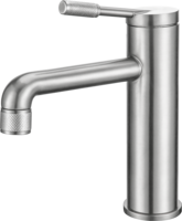 Robinet de lavabo de salle de bain en acier inoxydable 304 à poignée unique, à un trou, avec débit contrôlé, fourni directement par l'usine