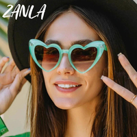 2024 nouveau à la mode mignon coeur forme femmes couleur bonbon lunettes de soleil polychrome femme violet rose lunettes de soleil UV400 noir lunettes