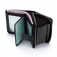 Portefeuille pour permis de conduire unisexe en cuir de vachette de première qualité, RFID, cuir véritable, anti-vol, fermeture éclair, multifonction, porte-cartes court