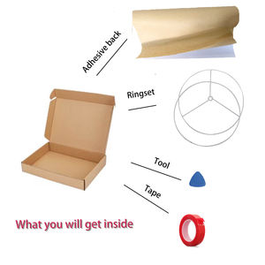 DIY Lampenschirm-Set mit Selbstklebender Rückseite, Metallringen und Doppelseitigem Klebeband für Tischlampen, Stoff Nicht Enthalten - Product Image 3