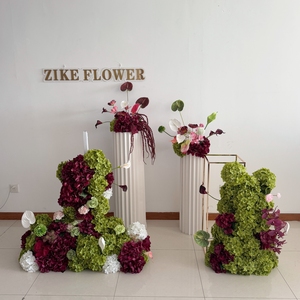 Pilares Decorativos <span class=keywords><strong>para</strong></span> Bodas, Centros de Mesa con Flores Artificiales de Amaranto Verde y Blanco, Accesorios <span class=keywords><strong>para</strong></span> Fotomatón, Decoración con Bolas de Flores <span class=keywords><strong>para</strong></span> <span class=keywords><strong>Eventos</strong></span> - Product Image 6