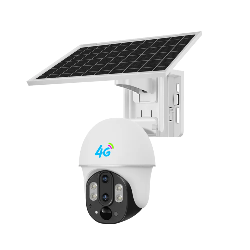 Sicurezza domestica a bassa potenza 360 Wifi 4MP caricabatteria di sorveglianza telecamera solare esterna 4G