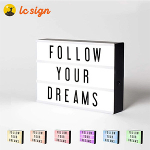 LC RGB Color LED letters Night Lamp nhựa LED Color Changing Cinema <span class=keywords><strong>lightbox</strong></span> <span class=keywords><strong>A4</strong></span> LED <span class=keywords><strong>cinematic</strong></span> light box với chữ cái - Product Image 4