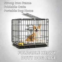 Cage pliable en métal pour animaux de compagnie, cage pour chien, niche pour chat, carrée, respirante, pour usage intérieur, avec bouton-pression, plateau en plastique, transporteur pour animaux