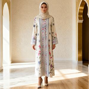 Printed Polyester High Quality Elegant Long Custom Abaya for Muslim Women Premium Party Dress Wholesale OEM - Product Image 3