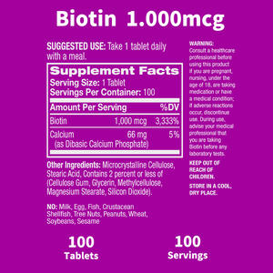 Comprimés de biotine OEM ODM pour la santé des cheveux et des ongles avec complément alimentaire en calcium Comprimés de produits de beauté - Product Image 2