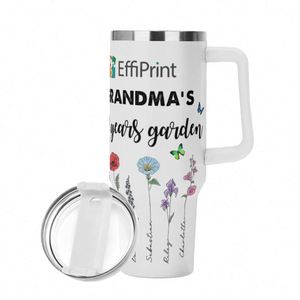 EffiPrint <b>Hot</b> Selling 40 oz Tumbler with White Hollow Handle Semi Transparent Cup Lid Modern Design UV Print on Demand <b>Drinking</b> - Product Image 5