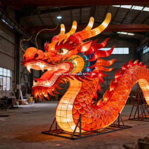 Đèn lồng rồng Trung Quốc bằng lụa cao cấp, tiết kiệm năng lượng, dùng trong nhà/ngoài trời, bán chạy, mới, dành cho Tết Nguyên đán và Giáng sinh - Product Image 3