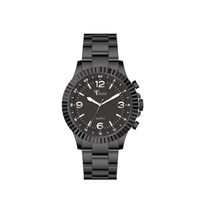 Montre unisexe tendance à bord texturé, bracelet en alliage métallique, mouvement à quartz en verre, Seiko analogique, résistante à l'eau 3BAR, polyvalente - Product Image 2