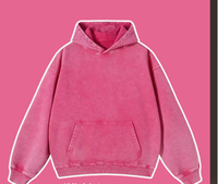 FAIABLE Lot de 2 sweats à capuche unisexe effet vieilli délavé à l'acide, coupe classique, en mélange de coton molletonné, motif géométrique, avec poches, vert