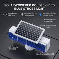 Balise de signalisation routière solaire LED bleue avec clignotant d'avertissement et lampes de signalisation routière solaires clignotantes