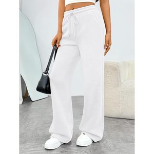 Pantalon de survêtement large pour femme FOXA, taille haute, ample, avec poches, en tissu éponge de coton respirant, pour l'automne et l'hiver - Product Image 3