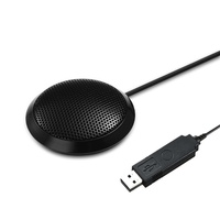 Microphone de conférence omnidirectionnel filaire pour le gaming, le streaming en direct, les cours en ligne, l'enregistrement mobile, avec prise USB et jack 3,5 mm en option