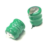 Batterie bouton rechargeable Ni-MH 2,4 V 3,6 V 20 40 60 80 mAh avec broches pour alimentation de secours, personnalisation et traitement
