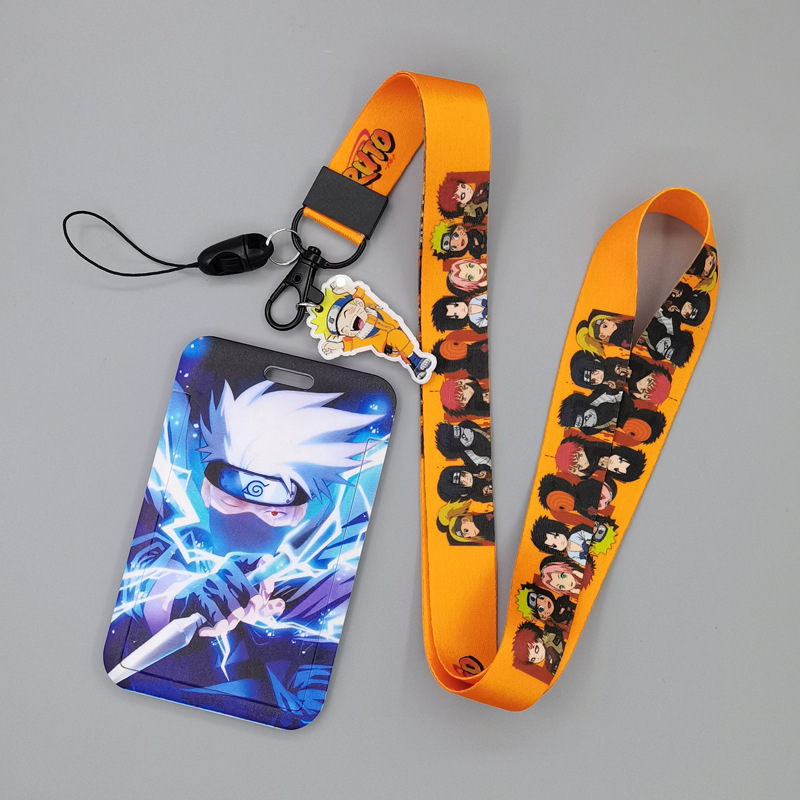 Card Case Cool Cartoon Anime Ninja Lanyards Custom Portable Phone Neck Polyester Lanyard Anti-Lost Name Badge Bus ID Card Holder Image 4