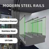Günstige Moderne Aluminium Rahmenlose U-Kanal Bodenmontierte Balkon-Balustraden & Handläufe Rostbeständig