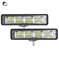 Barre lumineuse LED de travail pour voiture 6 pouces 72W, pour Auto Moto 4x4 Tout-terrain SUV ATV UTV Tracteur Bateau Camion 12V 6000K IP67, Lampe antibrouillard et de conduite à faisceau combiné