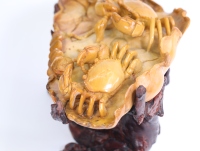 Sculpture de crabe en agate jaune sculptée à la main, figurine décorative en pierre pour la maison ou le bureau
