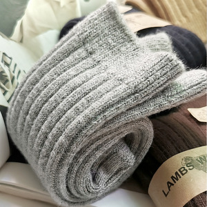 Chaussettes <span class=keywords><strong>de</strong></span> luxe en <span class=keywords><strong>laine</strong></span> polaire d'agneau pour hommes, <span class=keywords><strong>de</strong></span> luxe, chaudes et épaisses, côtelées, grande taille, solides, 6 couleurs, collection 80% - Product Image 2