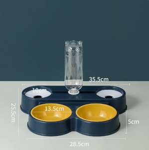 Distributeur d'aliments pour animaux de compagnie 4-en-1 : gamelle pour chat et chien avec réservoir, anti-renversement, antidérapant, facile à nettoyer, design grenouille mignon - Product Image 3