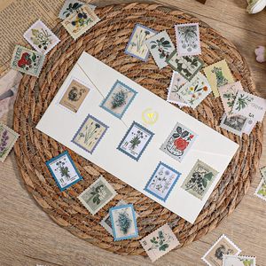 Autocollants de timbres-poste vintage pour scrapbooking, autocollants botaniques, timbres vintage, timbres rétro pour carnets, bricolage et artisanat - Product Image 5