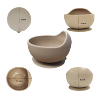 Assiettes et bols en silicone ronds portables, mignons et écologiques, pour repas séparés, fabriqués en Chine