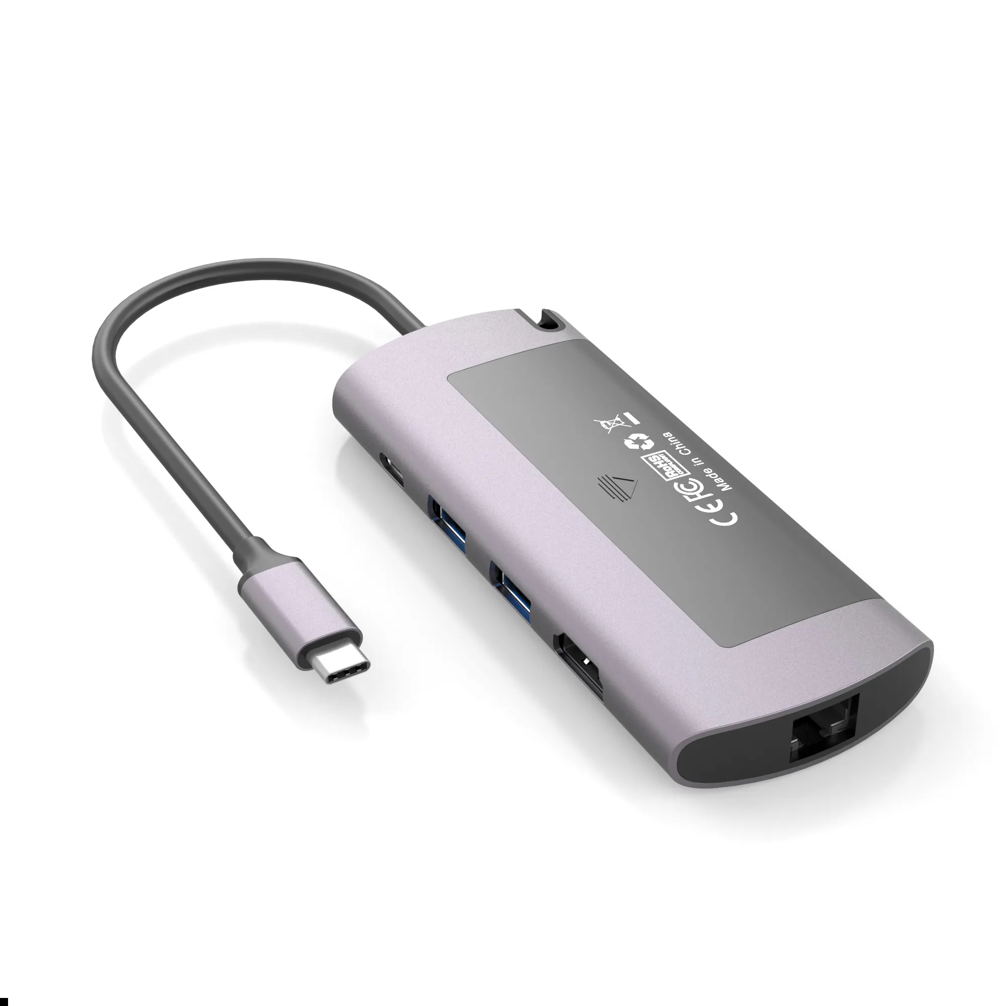 USB 포트 유형 C 허브 및 M.2 SSD 인클로저 도킹 스테이션 4K HD 미디어 USB 3.0 1000M LAN 노트북 맥북