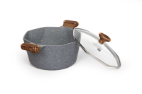 Vente directe d'usine, ensemble de casseroles en aluminium moulé sous pression octogonales, peinture marbrée, batterie de cuisine antiadhésive, poêle à frire pour cuisiner