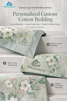 Ropa de Cama Cloudland con Certificación OEKO-TEX, Auditada por BSCI, 300 Hilos, Estampado Vegetal, Alta Densidad, Transpirable, Ecológica, Premium, 100% Algodón