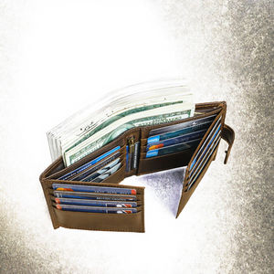 <b>Men</b> Vintage Short RFID Anti-theft <b>Wallet</b> 19 Cards Holder Zipper <b>Coin</b> <b>Pocket</b> Purse Genuine Leather - Product Image 3