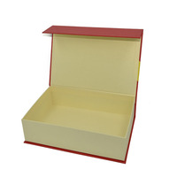 Boîte cadeau rigide rouge personnalisée, boîte d'emballage en carton avec couvercle rabattable et tiroir pour album photo de luxe