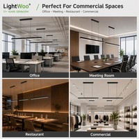 DALI Dimmable, garantie 5 ans, éclairage linéaire LED commercial pour bureau, personnalisation simple de la hauteur pour différents types de plafonds