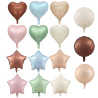 Ballon en feuille de Mylar de 18 pouces, couleur rétro, forme originale, ballon à l'hélium, décoration vintage romantique pour la Saint-Valentin, anniversaire