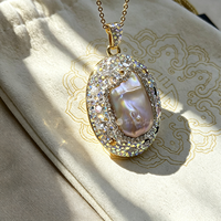Collier en alliage d'or avec pendentif unique en perle baroque et tourmaline, hypoallergénique, fait main, bijoux vintage pour femme, cadeau