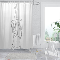 Rideau de douche imperméable en PEVA pour salle de bain Design personnalisé Impression numérique fantaisie Usage domestique
