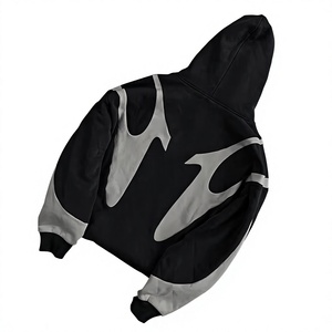 Hiphop Fashion Color Contrast Zipper Hoodie Custom New Men's High Quality Knitted Cotton Top <b>Zip</b> Hoodies Wholesale for Men - Product Image 3