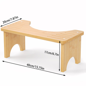 เก้าอี้ไม้สำหรับห้องน้ำ 40x20x17 ซม. ขั้นบันไดกันลื่นสำหรับเด็กและผู้ใหญ่ - Product Image 4